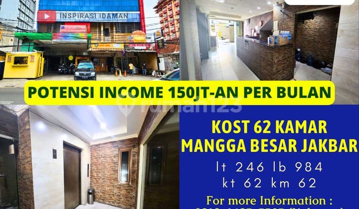 Kost 62 Kamar 4 Lantai Mangga Besar Jakarta Barat