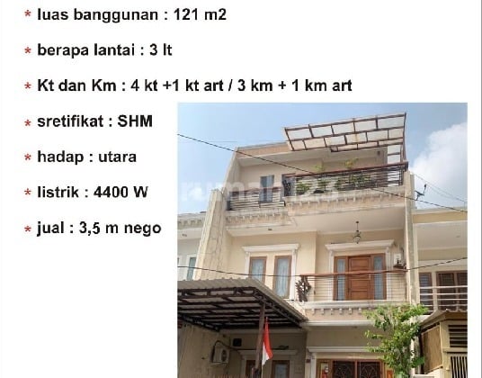 Jual Murah....Diskon Abis..Bu....Rumah 3 Lantai 4 Kamar Hanya 2,65M di Sunter Danau Indah