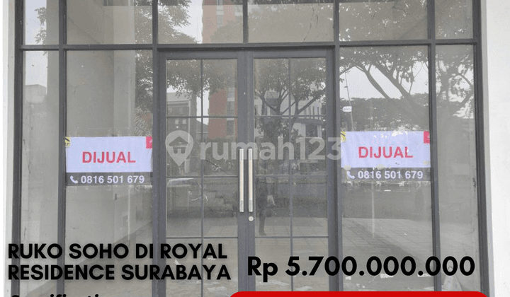 4-Story Soho Shop House For Quick Sale in Royal Residence West Surabaya