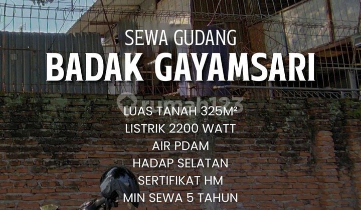 Disewakan Gudang Strategis di Badak Gayamsari Semarang