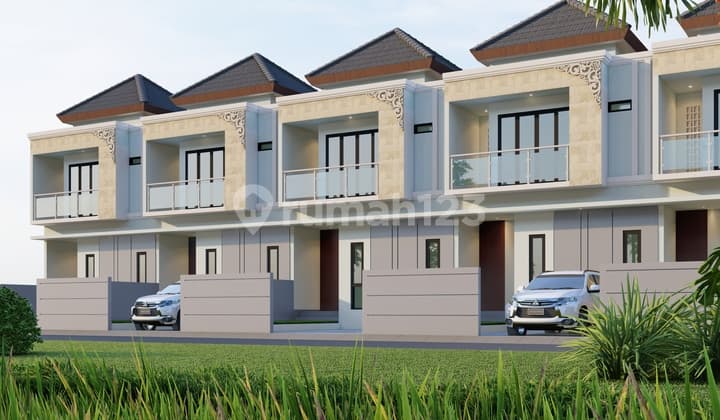 Rumah Modern 3 Kamar Tidur Cluster One Gate Sistem dengan View Sawah di Sading Badung