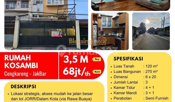 Disewakan Rumah Semi Furnished Kosambi, Cengkareng, Jakbar