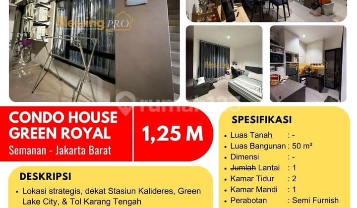 Dijual Condo House Green Royal, Semi Furnished, Semanan, Jakarta Barat