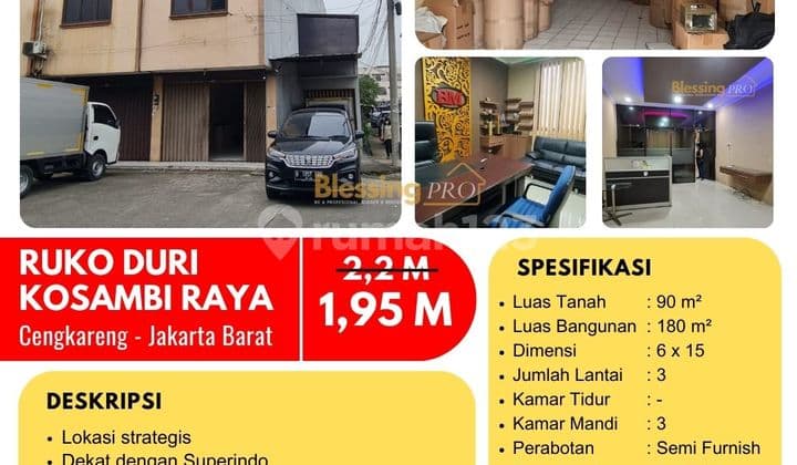 Price Reduced Again!! Quick Sale, Kosambi Raya Shop House, West Jakarta