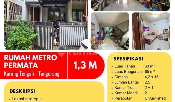 Dijual Rumah Unfurnished Metro Permata 1, Karang Tengah, Tangerang