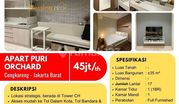 Disewakan Apart Fully Furnished Puri Orchard, Cengkareng, Jakbar