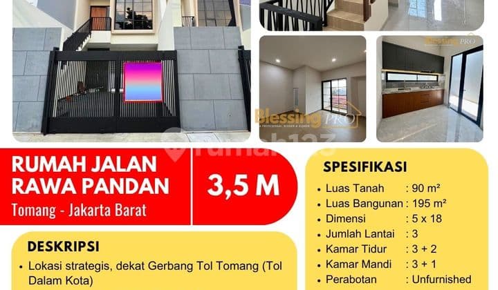 Dijual Rumah Baru di Palmerah, dekat Tomang, Jakarta Barat