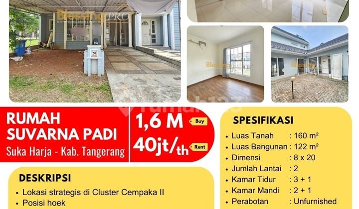 Disewakan Rumah Suvarna Padi Cluster Cempaka, Sindang Jaya, Kab. Tangerang