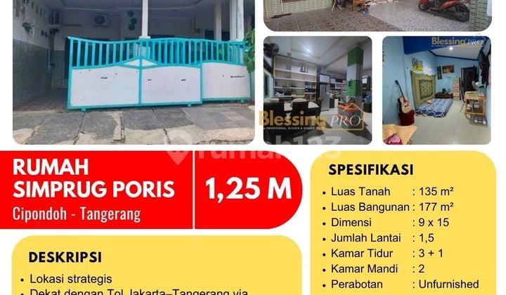 BEST DEAL! Dijual Rumah Simprug Poris, Cipondoh, Tangerang
