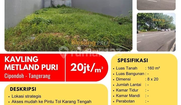 Strategis !! Dijual Cepat Kavling Metland Puri, Tangerang