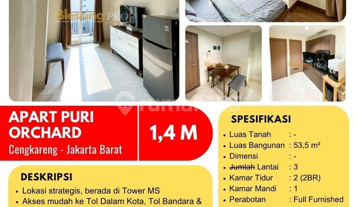 Dijual Apart 2 Bedroom Puri Orchard, Fully Furnished