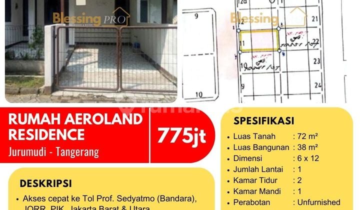 Dijual Cepat Rumah Aeroland Residence, Jurumudi Tangerang