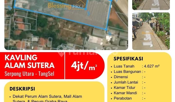 Dijual Kavling Pondok Jagung, Alam Sutera, Serpong Utara