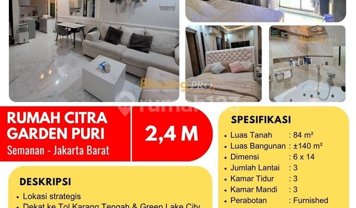 For Sale Furnished House Citra Garden Puri, Semanan, Kalideres