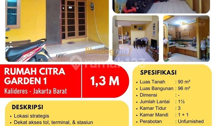 Dijual Cepat Rumah Citra Garden 1, Kalideres, Jakarta Barat