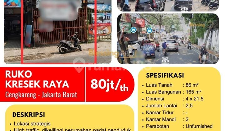 Disewakan Cepat Ruko Kresek Raya, Boulevard, Jakarta Barat