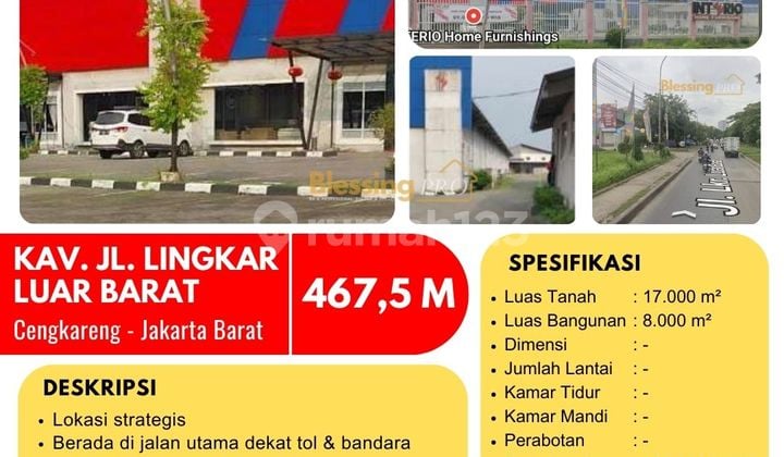 Dijual Tanah di Jl. Lingkar Luar Barat (Ada Showroom Furniture), Cengkareng, Jakarta Barat