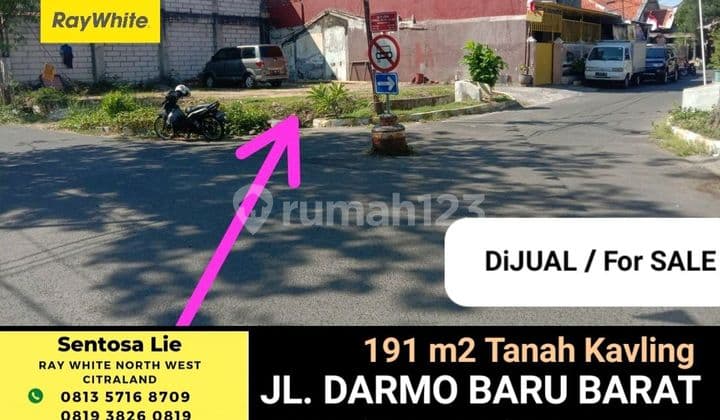 Murah Rp.12jt-an/m2 Dijual Tanah Kavling Jl. Darmo Baru Barat - Sonokwijenan - Sukomanunggal Surabaya Barat - Dekat Hr Muhammad, Kupang Indah, Pasar Puncak Permai