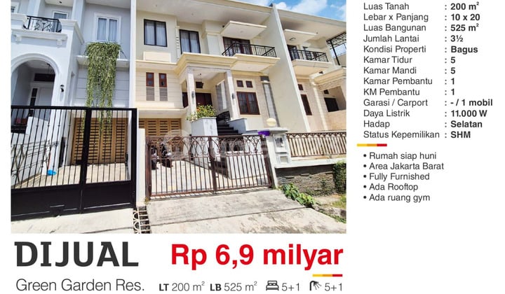 For Sale Ready-to-Occupy Fully Furnished SHM Nice House in West Jakarta