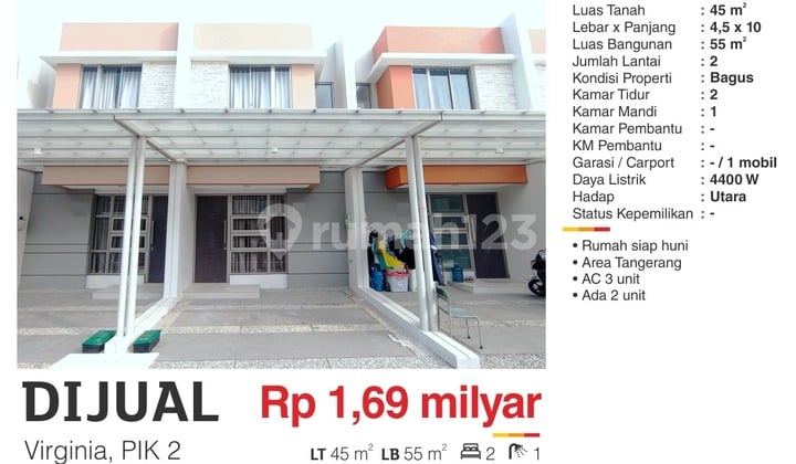 Dijual Rumah 2 Lantai Full Furnished Bagus di Pik 2 Tangerang