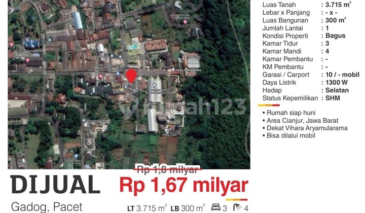 Kavling Harga Murah di Gadog Cipanas Dekat Vihara Aryamularama