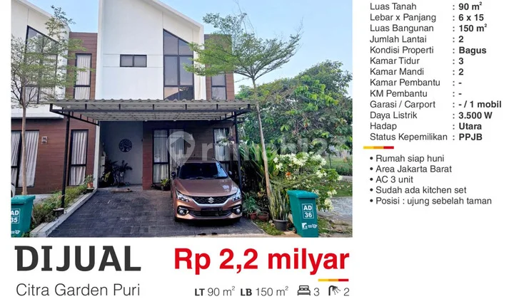 Dijual Cepat Rumah Siap Huni di Citra Garden Puri Jakarta Barat