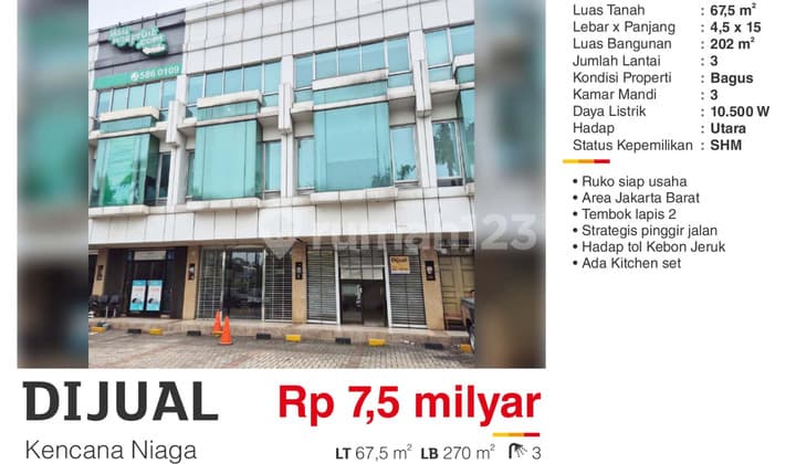 For Sale Strategic Shop House Ready for Business Facing Toll Road in West Jakarta