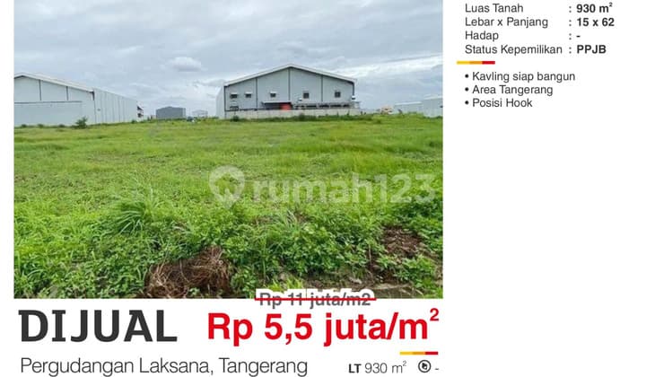 Dijual Kavling Hoek Murah di Pergudangan Laksana Tangerang