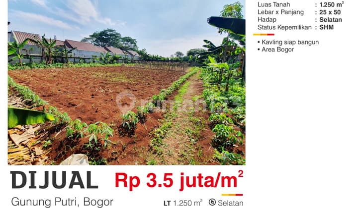 Dijual Tanah SHM Area Berkembang Murah Di Gunung Putri Bogor
