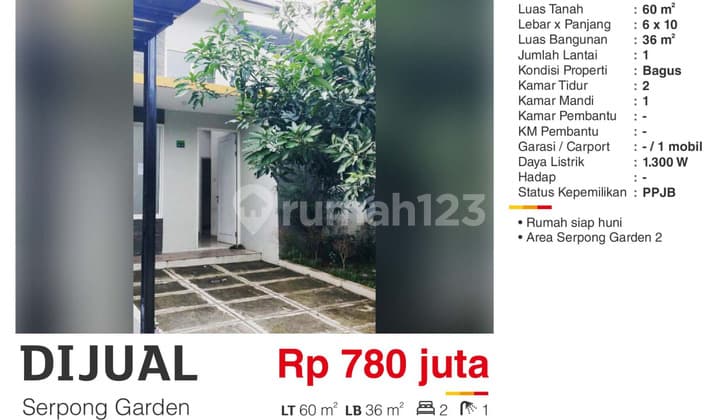 Dijual Rumah Siap Huni di Serpong Garden 2