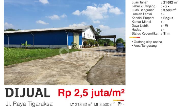 Warehouse for Sale Ready for Business, Jl. Raya Tigaraksa, Tangerang
