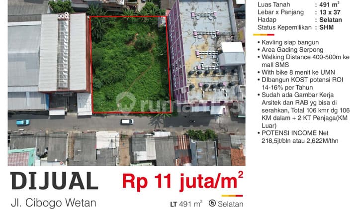 Dijual Tanah SHM di Cibogo Wetan Gading Serpong Tangerang