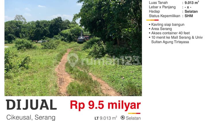 Dijual Tanah SHM Cikeusal Serang dekat Mall of Serang dan Untirta
