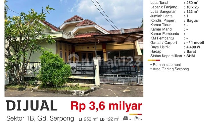 Dijual Rumah Asri Siap Huni Bagus SHM Cluster ! B Gading Serpong