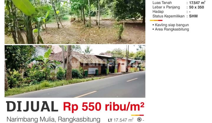 Dijual Tanah Murah SHM Narimbang Rangkasbitung Lebak Dekat Tol