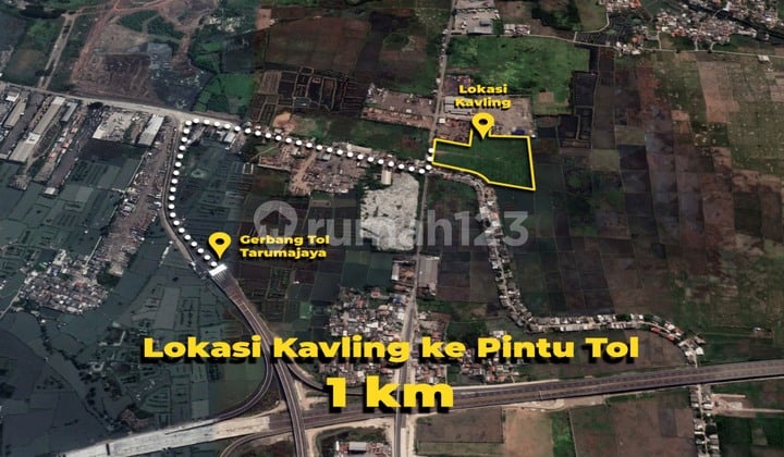 Tanah di Marunda Muara Tawar Tarumajaya 2.5ha Dekat Tol Marunda