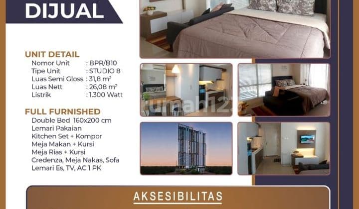 Apartemen THE BREEZE type Studio Fully Furnished