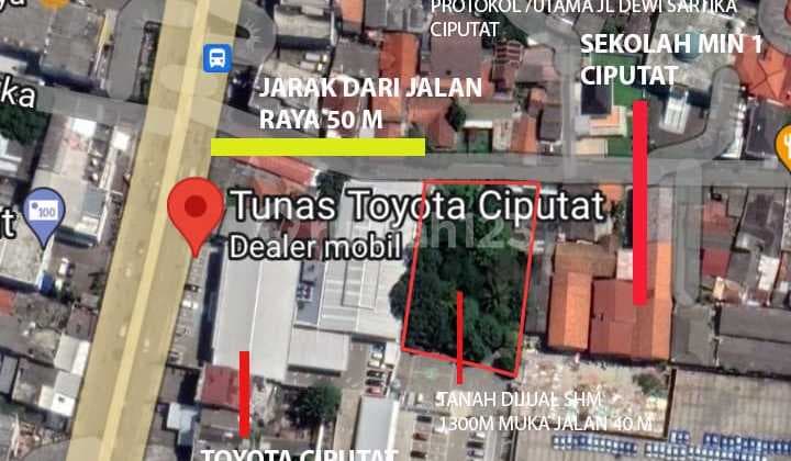 Kavling Bagus Dekat Jalan Raya dan Kawasan Bisnis di Ciputat