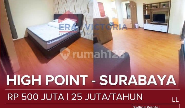 Apartemen Jual Sewa Area Surabaya Terletak Di Pusat Kota Dekat Berbagai Fasilitas Publik Dan Area Bisnis, 6 Km Ke Masjid Al-akbar, 11km Ke Bandara Juanda. Unit Full Furnished (tempat Tidur 180 X 300, Sofa, Meja Makan, Kursi, Kitchen Set, Ac, Tv) Dengan Fa