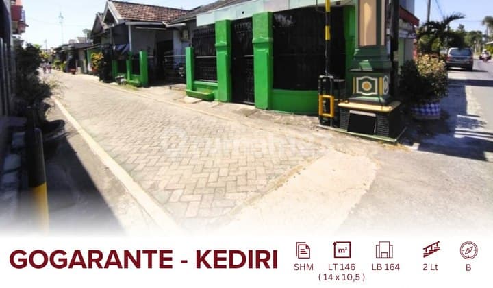 Dijual Rumah + Toko Dalam Perumahan Hook Jalan Di Gogorante Kab Kediri