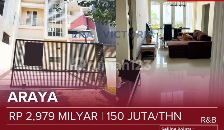 Rumah Jual Sewa Lingkungan Tenang dan Nyaman Dalam Perumahan Elit Selangkah ke Kampus Binus, Araya Mall, Rumah Sakit Persada Akses Mudah