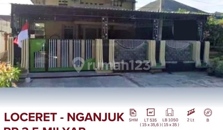 Dijual Rumah Terletak Di Jalan Raya Loceret Kab Nganjuk Area Bisnis & Wisata Dekat Dengan Fasum Cocok Untuk Klinik, Kantor, Penginapan Maupun Hunian Lingkungan Asri & Nyaman Posisi Hook