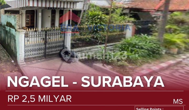 House for Sale in Central Surabaya, Quiet and Comfortable Location, Flood-Free, Wide Intersection Road, Near Ngagel Health Center, Her Vibe Fitness. Semi-Furnished (Water Heater, AC).