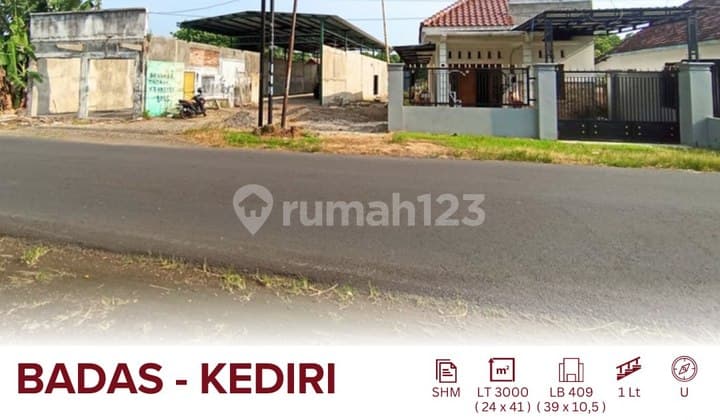 Jual Gudang di Badas Kab Kediri Akses Jalan Raya Dekat Terminal Pare, Rs Tulungrejo, Jalur Arah Jombang, Kawasan Pabrik, Industri, Perkantoran & Pergudangan