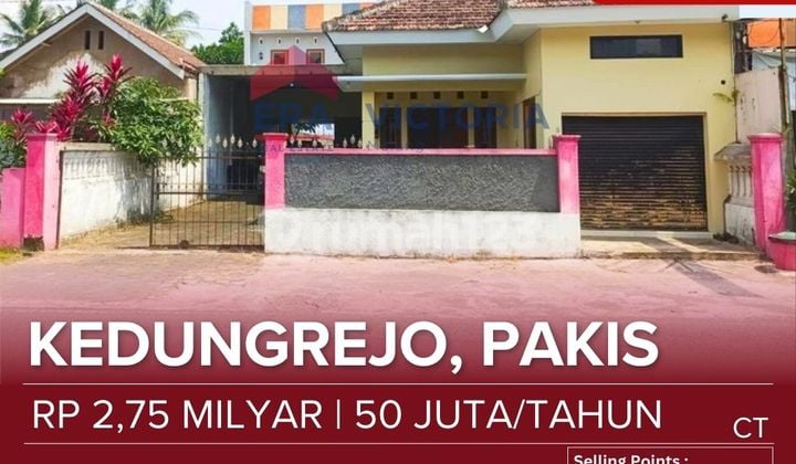 Rumah 2 Lantai dengan Sisa Tanah Luas Cocok untuk Tinggal dan Usaha Lokasi Poros Jalan Area Pakis Dekat Pasar Sayur Kedungrejo, Smk 9