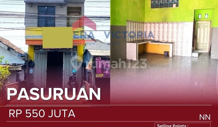 Ruko Jual Area Purwosari di Pinggir Jalan Raya Malang - Pasuruan (Kejayan) Dekat dengan Pt Mayora Indah dan Indo Sukses, dan Smk 1 Purwosari.cocok untuk Usaha Warung Makan.