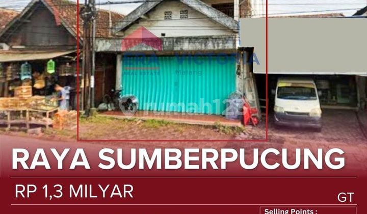 Ruko Jual Lokasi Strategis Pinggir Jalan Poros Malang-Sumberpucung Lingkungan Padat Penduduk Dekat Pasar Sumberpucung Cocok Unuk Usaha Sembako, Bahan Bangunan, Gudang