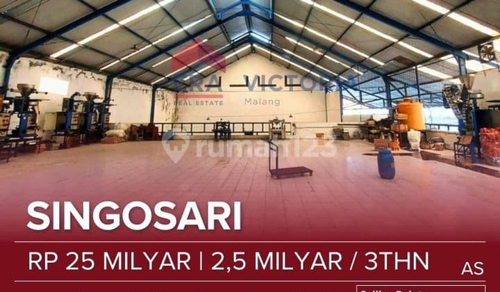 Dijual/disewakan Gudang Besar Di Daerah Industri Singosari. Lokasi Sangat Strategis, Akses Jalan Lebar, Bisa Dilalui 2 Mobil Besar Berpapasan