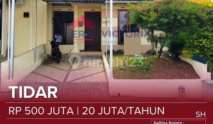 Dijual Disewakan Rumah Minimalis Dalam Perumahan One Gate System, Keamanan 24 Jam Hawa Sejuk Pegunungan dan View Gunung Dekat Kampus Ma Chung, Sekolah Charis, Elpico Mall Cocok untuk Keluarga Kecil.