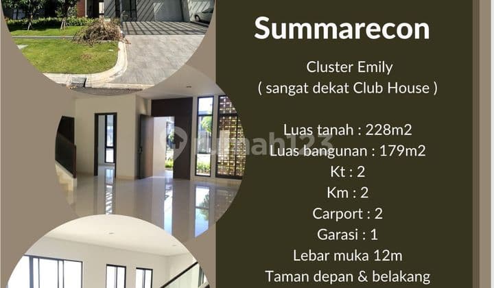 Di Jual Rumah Cluster Emily Summarecon Bandung